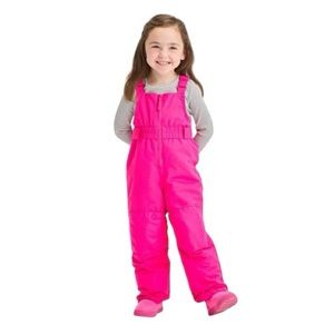 NWOT Toddler Girls' Bright Hot Pink Snow Ski Bib Cat & Jack Warm Winter Overalls